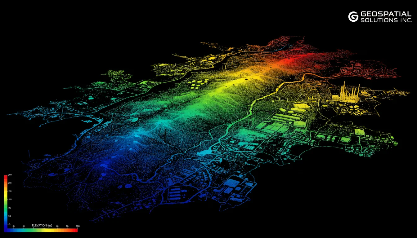 LiDAR survey data visualization for topographic scanning and terrain modelling